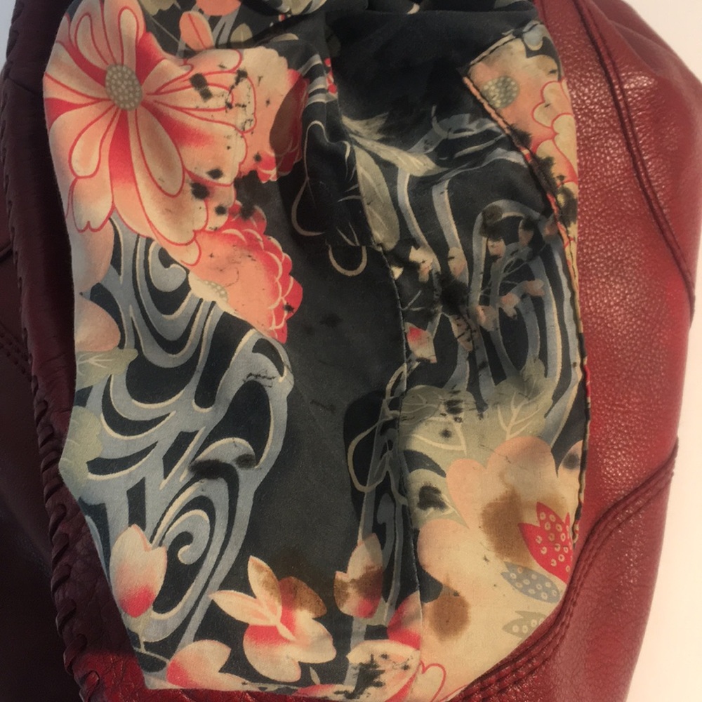 Lucky Brand Leather Hobo Bag Deep Red - Picture 7 of 15